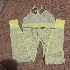 Bombshell Sportswear Lime Green Snake Print Set